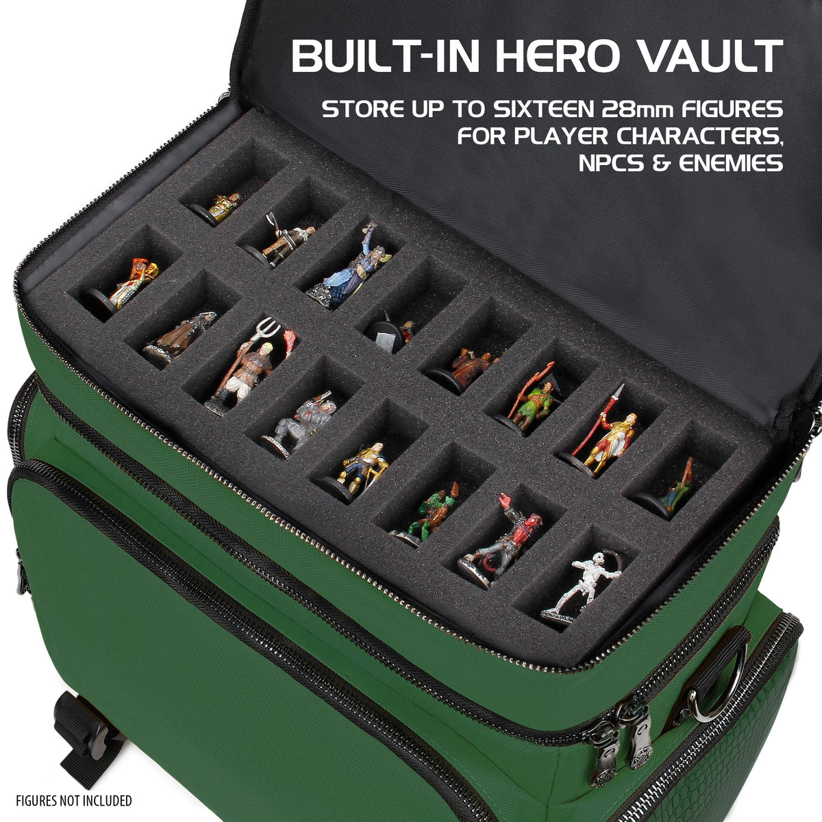 ENHANCE Collector's Edition RPG Adventurer's DnD Bag - Dragon Hide Exterior Travel RPG Bag with Tabletop Miniatures Storage Vault, Mat Holder, DnD