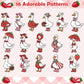 5wsech Summer Strawberry Goose Roll Stickers - 1000Pcs Pink Red Bow Strawberry Silly Goose Decals, Funny Summer Holiday Decorative Stickers Gift