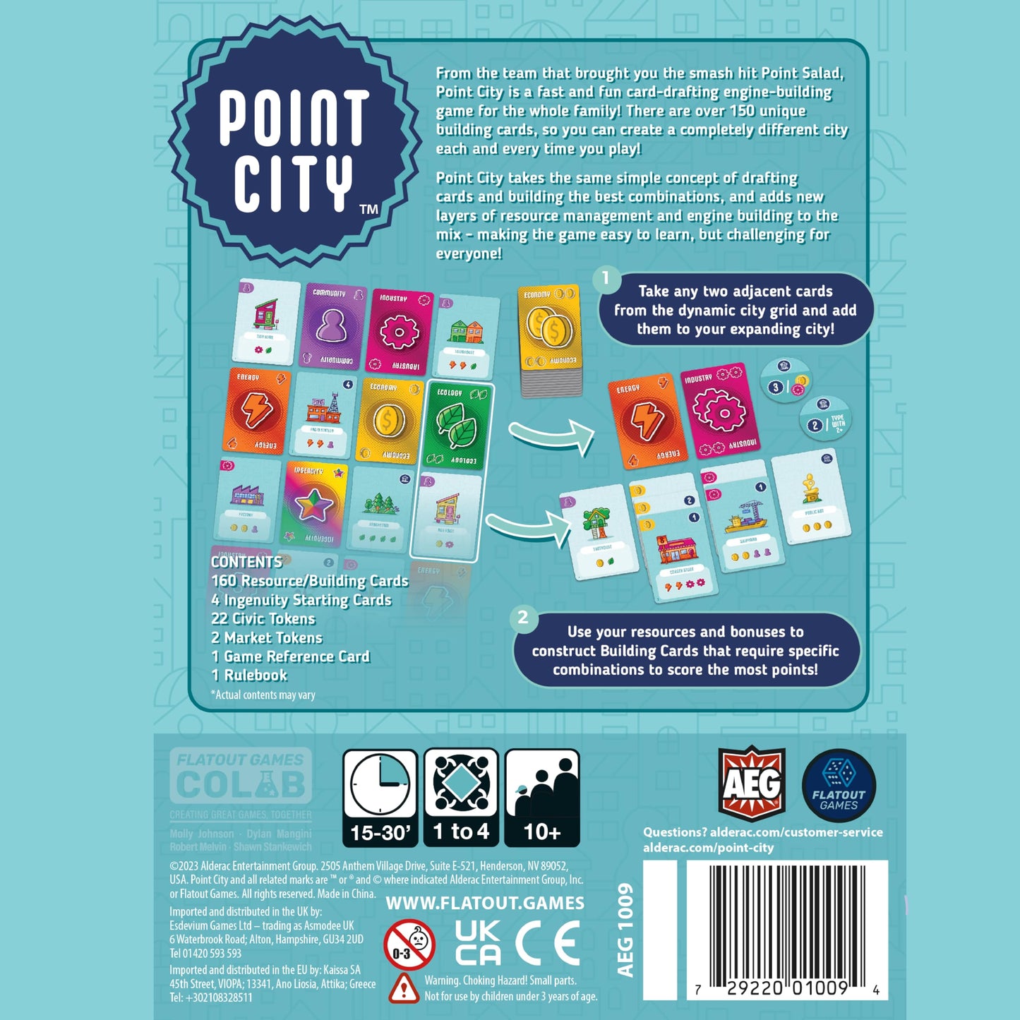 AEG & Flatout Games | Point City - A City Building Card Game for the Whole Family | Easy to Learn | Quick to Play | Ages 10+ | 1-4 Players