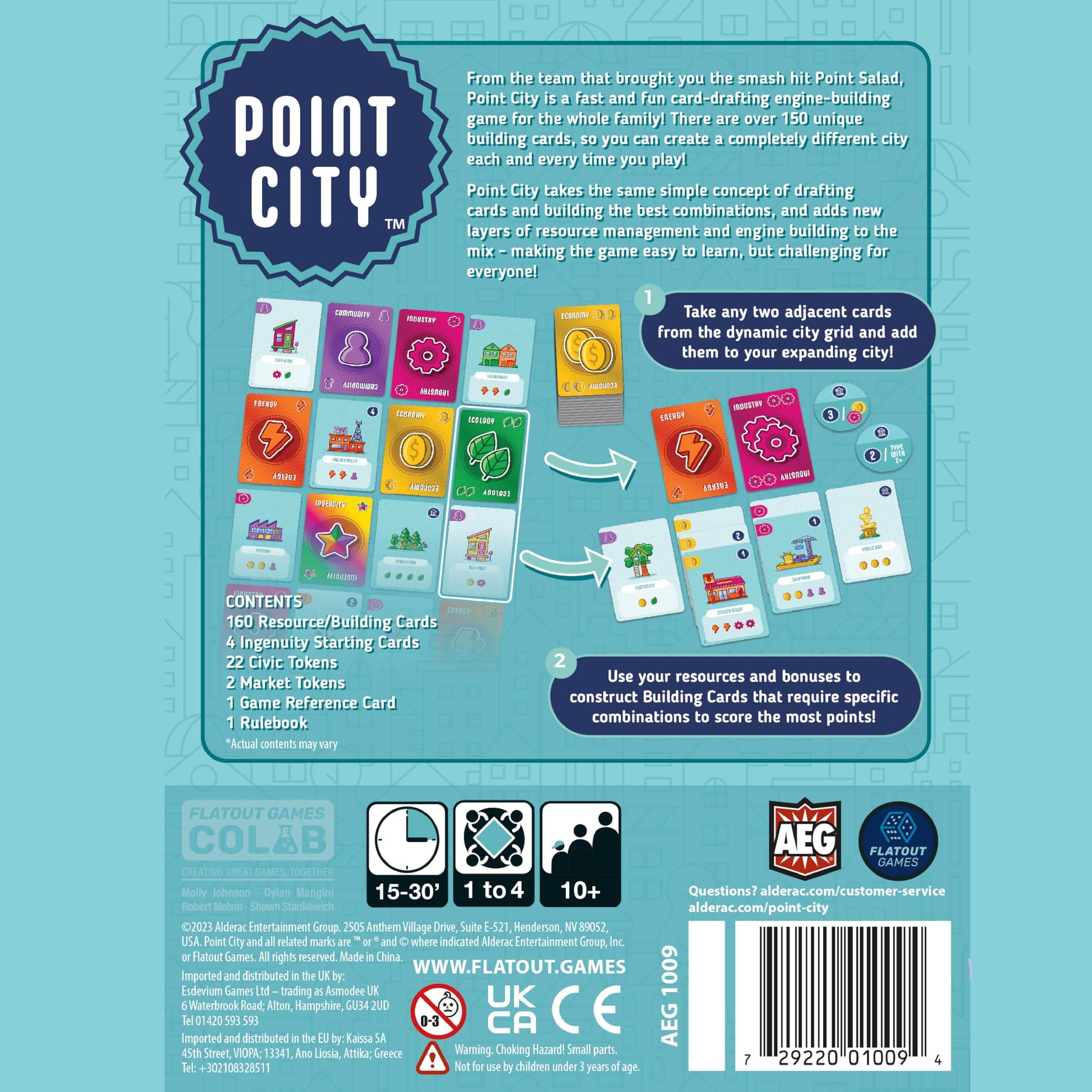 AEG & Flatout Games | Point City - A City Building Card Game for the Whole Family | Easy to Learn | Quick to Play | Ages 10+ | 1-4 Players