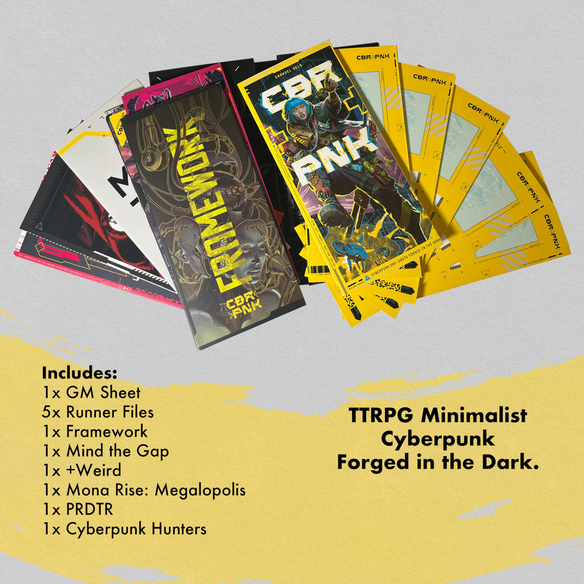 Mythworks CBR+PNK: Augmented Edition Minimalist Pamphlet TTRPG Forged in The Dark