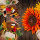 Ogrmar 15 Inch 2 Pack Stuffed Turkey Couple Doll Thanksgiving Tabletop Decorations Exquisite Handmade Turkey Plush Doll Kit for Autumn Harvest Home