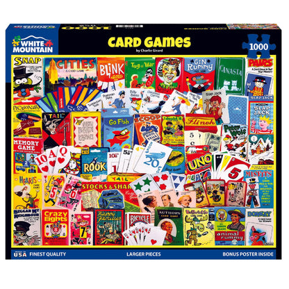 White Mountain 1000 Piece Jigsaw Puzzle Nostalgic Classics, Card Games