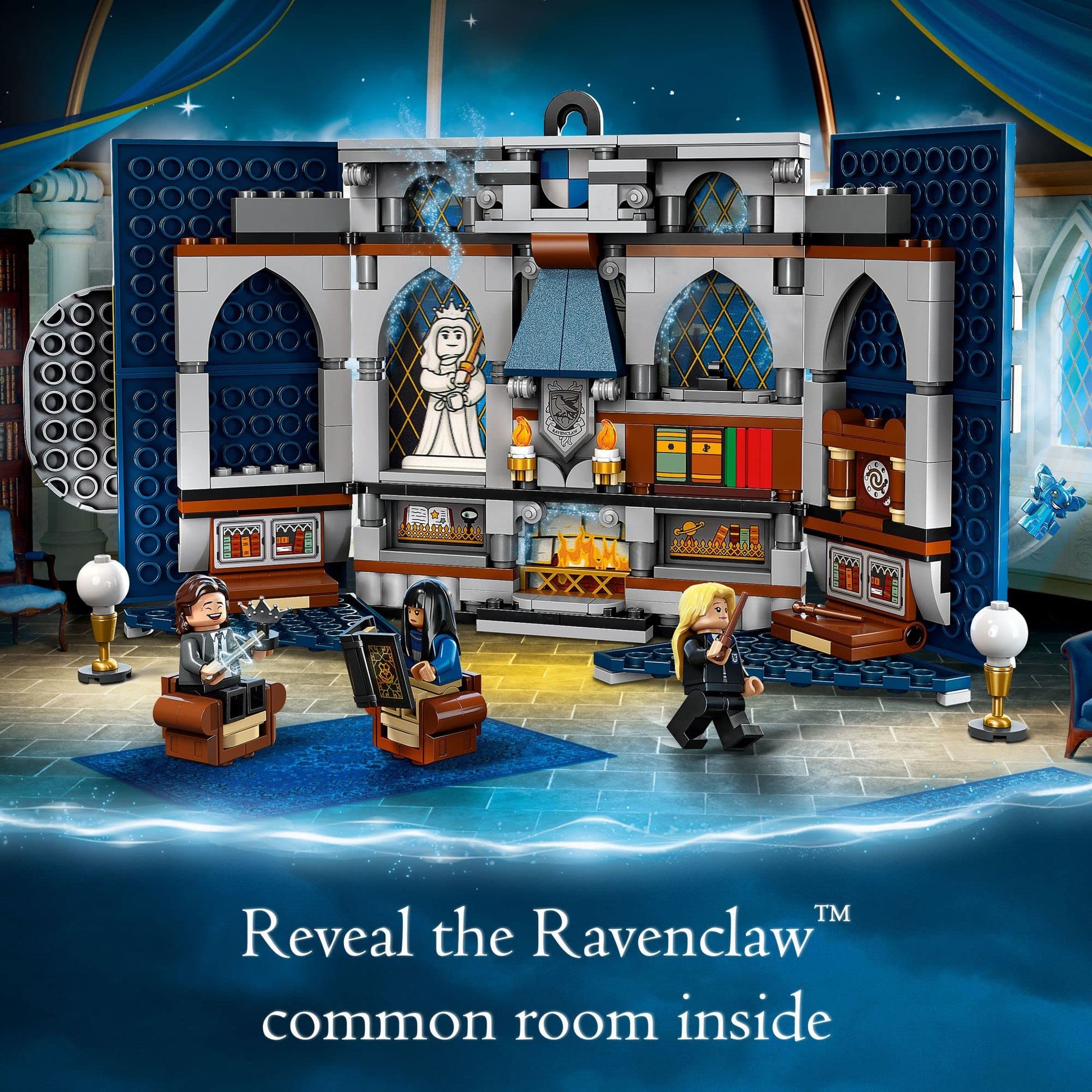 LEGO Harry Potter Ravenclaw House Banner Building Kit 76411-3D Harry Potter Room Wall Decoration, Great Gift Set for Boys Girls Kids, Hogwarts Castle
