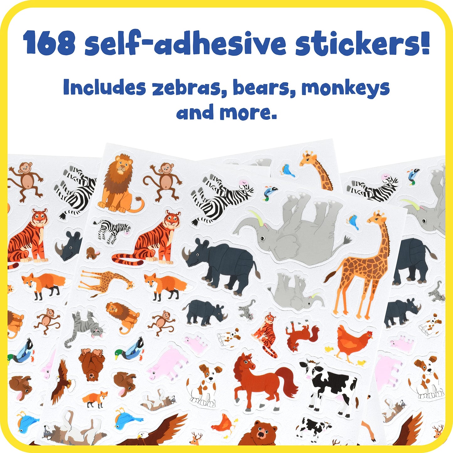 READY 2 LEARN Foam Stickers | Animals | Pack of 168 | Self-Adhesive Foam Stickers for Kids | Perfect for Crafts and Party Favors