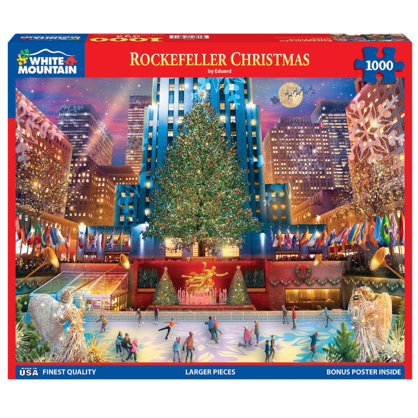 White Mountain 1000 Piece Jigsaw Puzzle, Rockefeller Christmas