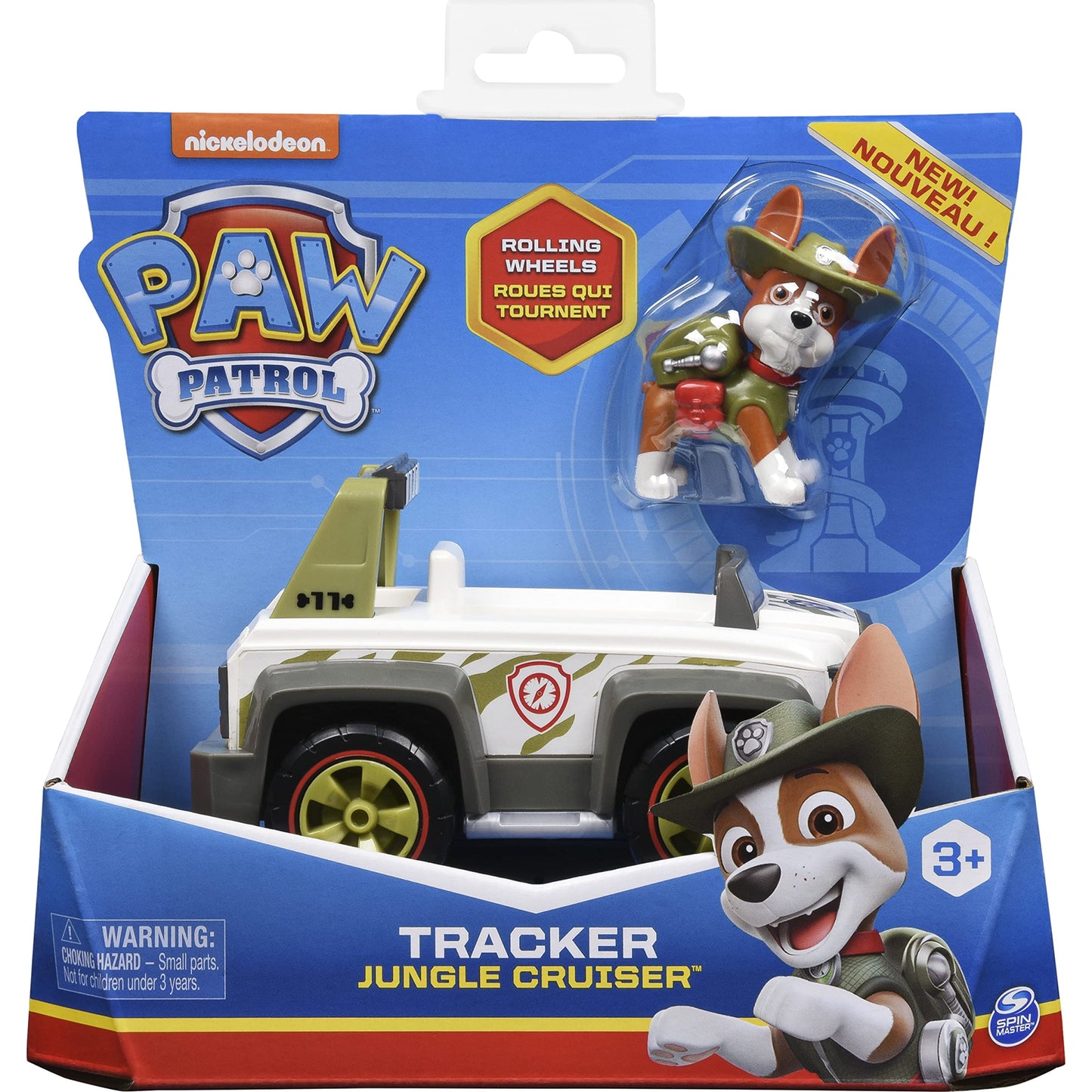 Paw Patrol, Tracker’s Jungle Cruiser Vehicle with Collectible Figure, for Kids Aged 3 and up