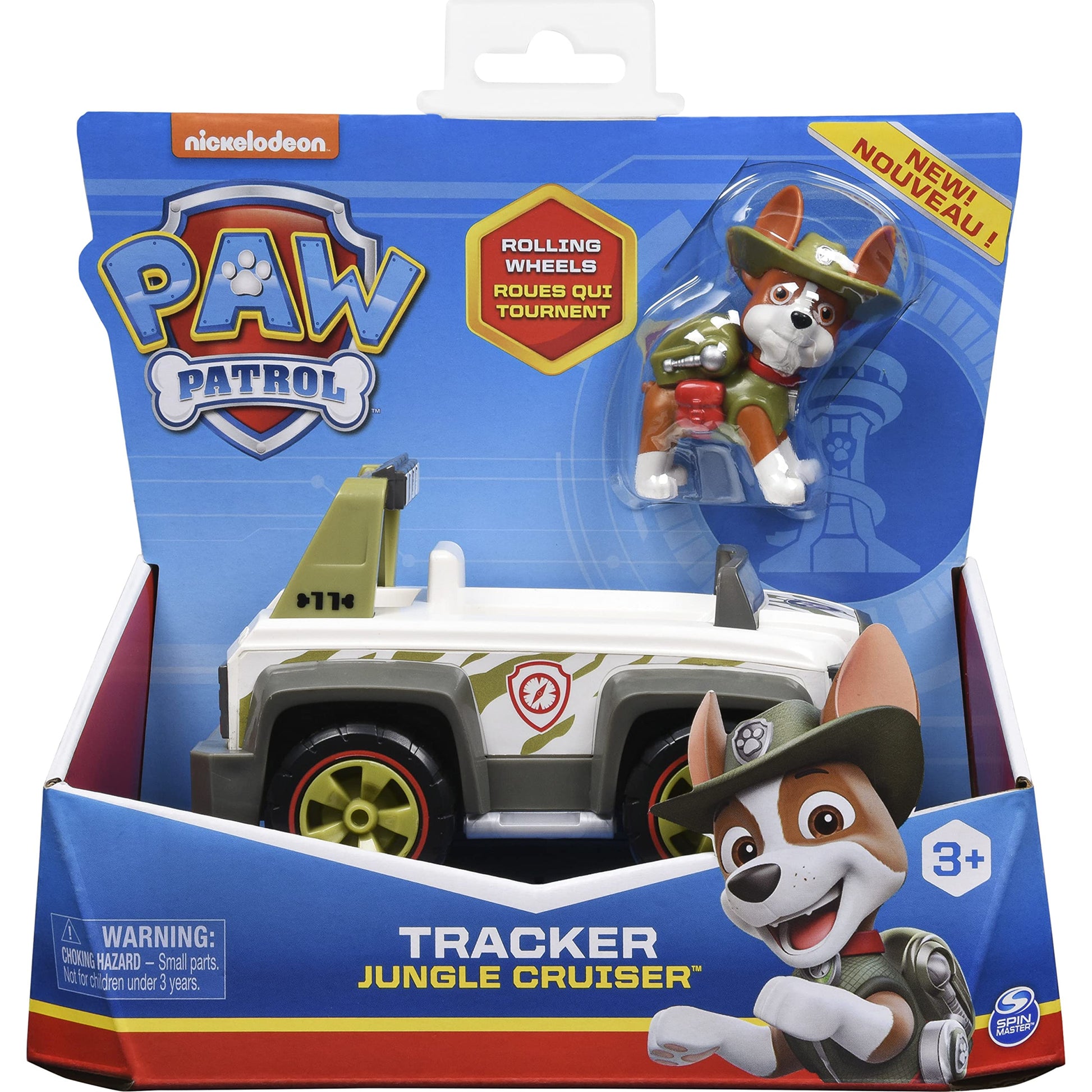 Paw Patrol, Tracker’s Jungle Cruiser Vehicle with Collectible Figure, for Kids Aged 3 and up