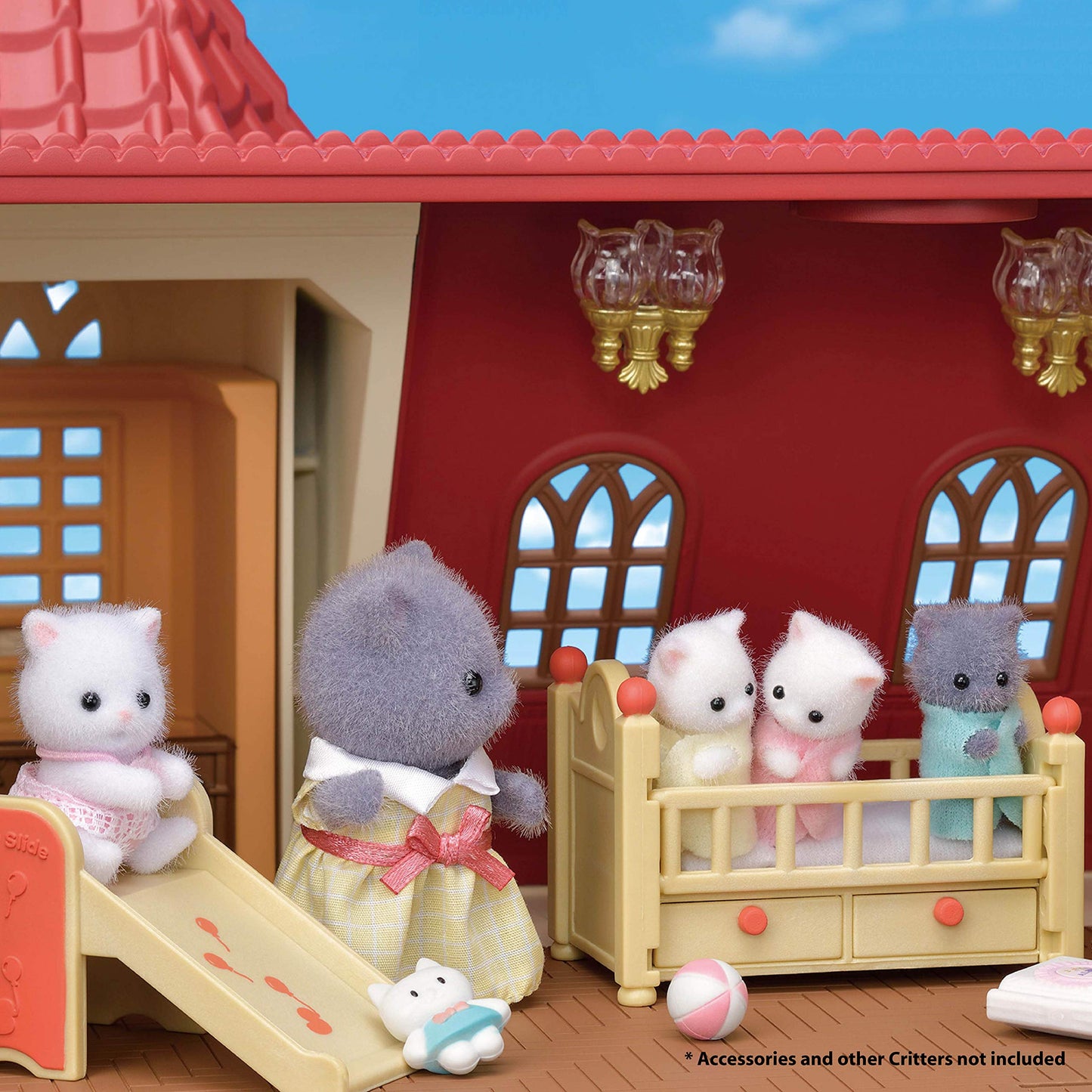 Calico Critters Persian Cat Twins - Two Collectible Figures & Pushcart Accessory Included