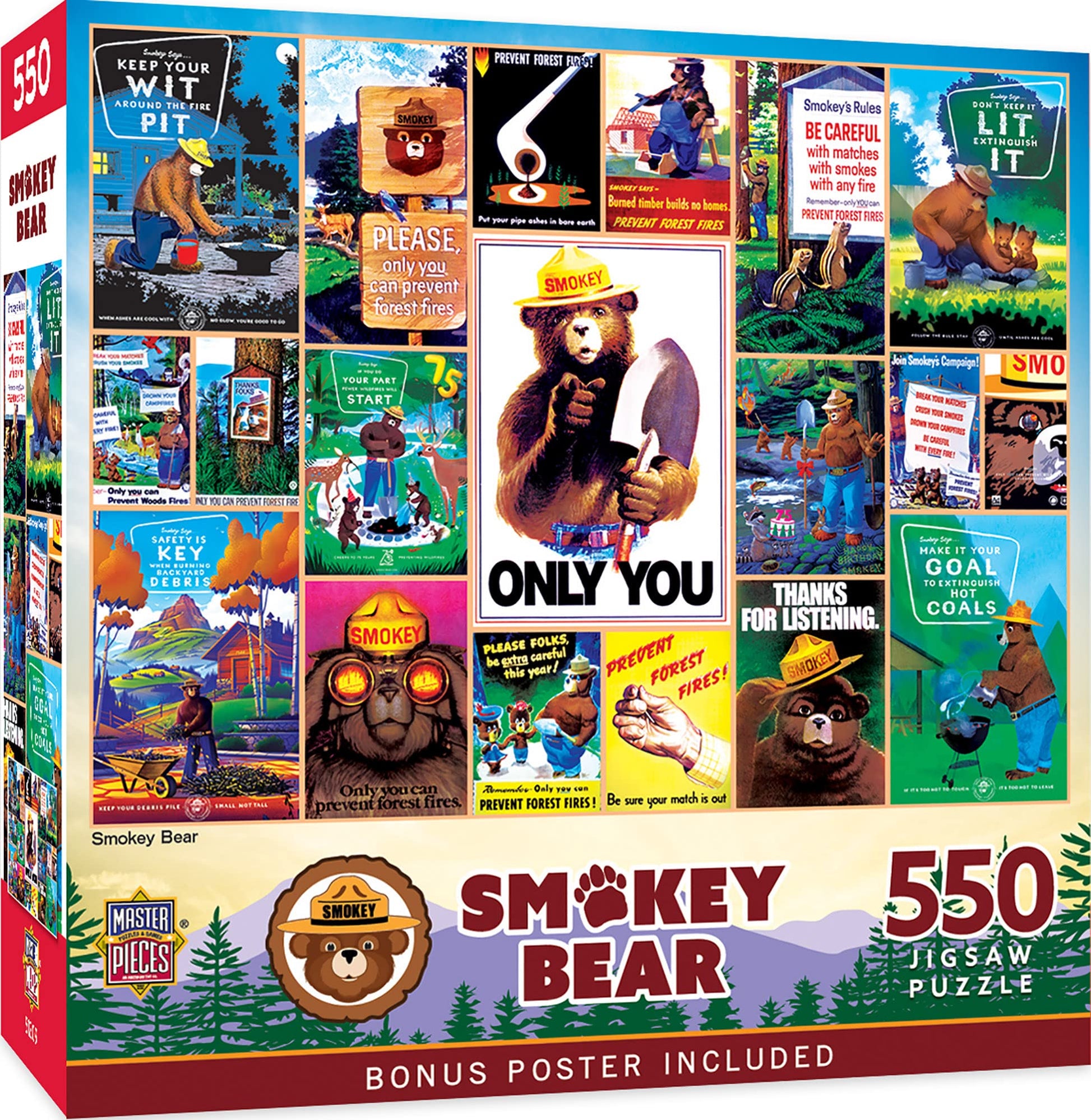 MasterPieces 550 Piece Jigsaw Puzzle for Adults, Family, Or Youth - Smokey Bear - 18"x24"