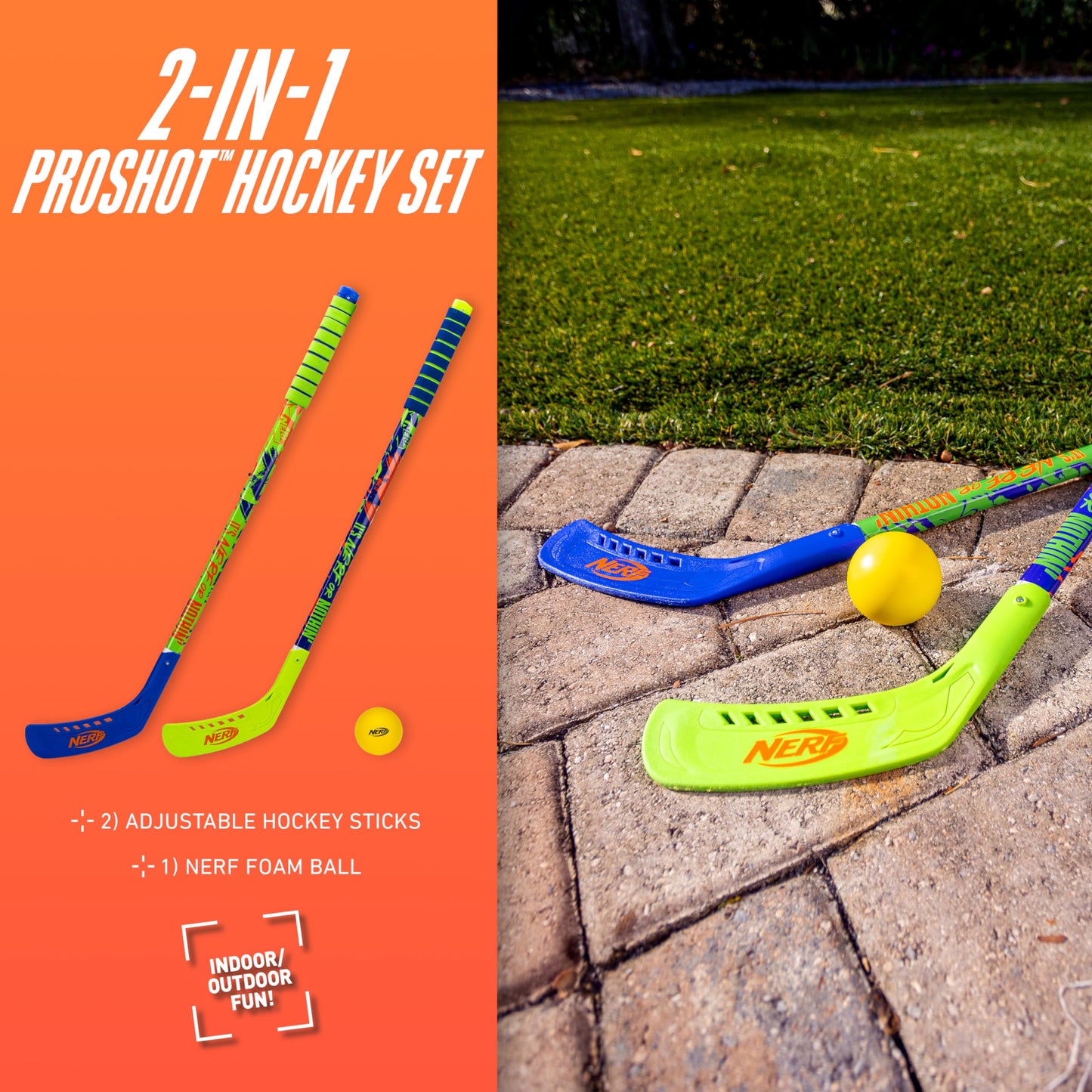 Franklin Sports Nerf Proshot Hockey Sticks + Ball Set