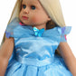 American Fashion World Blue Gown with Butterflies for 18-Inch Dolls | Premium Quality & Trendy Design | Dolls Clothes | Outfit Fashions for Dolls