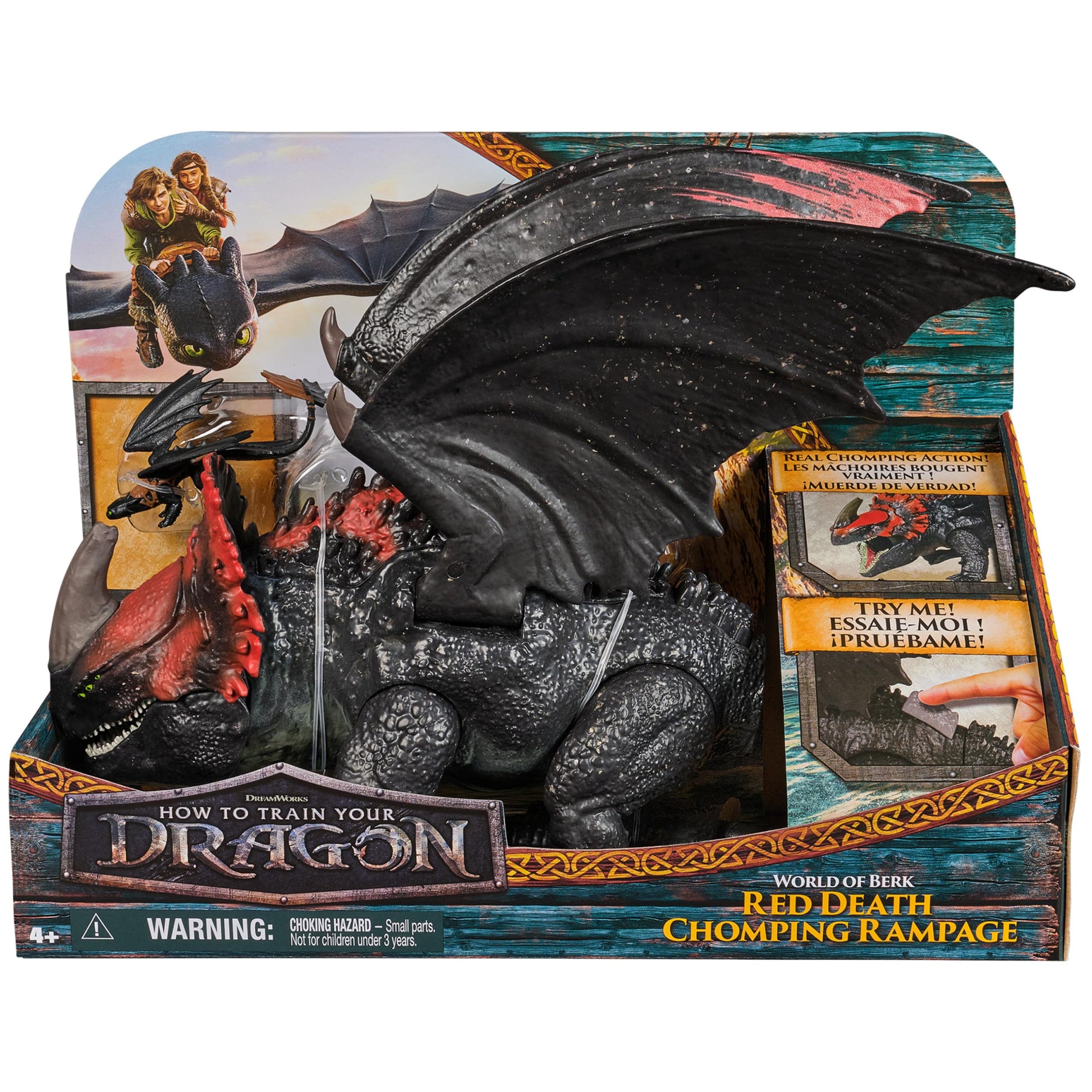 DreamWorks Dragons, Dragon Trainer, Berk Universe: Red Death Fury Devouring Dragon, 28 cm Toothless Dragon Toy, 4+ Years