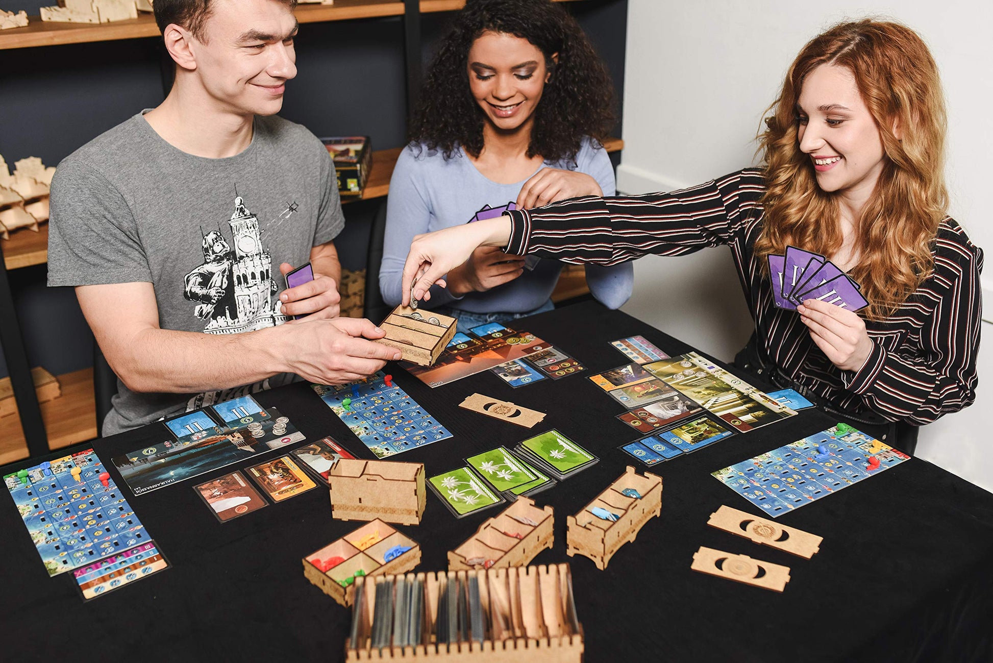 TowerRex Organizer for 7 Wonders 1st Ed and Cities, Armada, Leaders Expansions, Storage Insert for Board Game, Accessories Upgrade