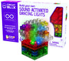 E-BLOX Build Your Own Sound Activated Dancing Lights STEM Kit, Reacts to Voice & Dances to Music, Building Blocks Circuit Toy Set for Kids, Birthday