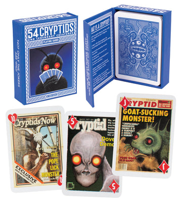 The Unemployed Philosophers Guild Todd Alcott's Cryptid Playing Cards Box Set - 54 Original Illustrations, Standard Deck, 52 Suited Cards and 2 Jokers