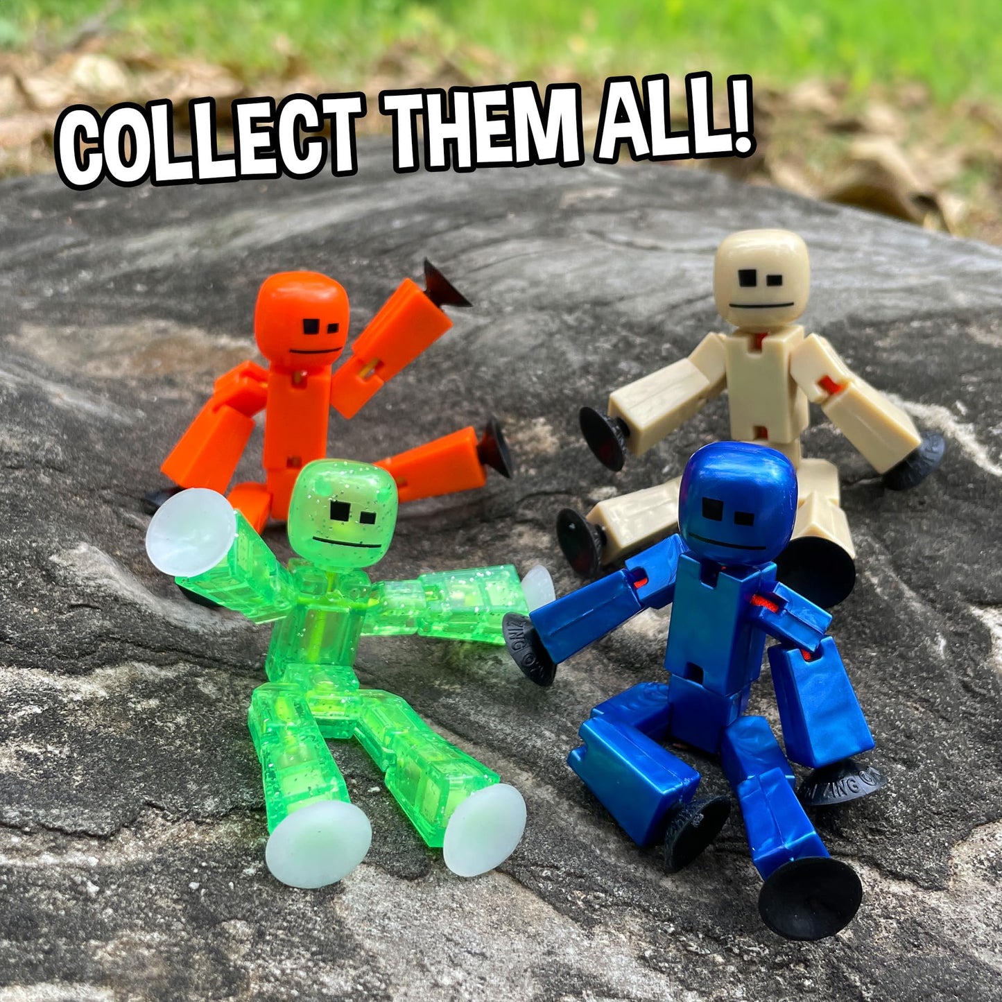 Zing StikBot Dual Pack - Includes 2 StikBots - Collectible Action Figures and Accessories, Stop Motion Animation, Ages 4 and Up (Red Orange+Metal