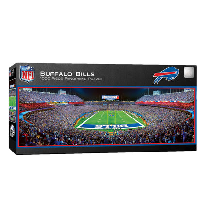 MasterPieces Buffalo Bills Puzzle 1000 Piece Panoramic NFL Jigsaw - Stadium Endzone View, Official Licensed Football Team Artwork, Random Cut Pieces
