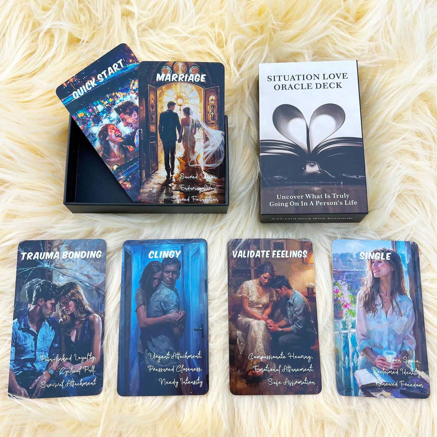 EMPATHSOUL Oracle Cards Deck 54 Cards for Beginners, Relationship and Love Oracle Cards for Dating, Breakups and Healing, Emotional Clarity, Self