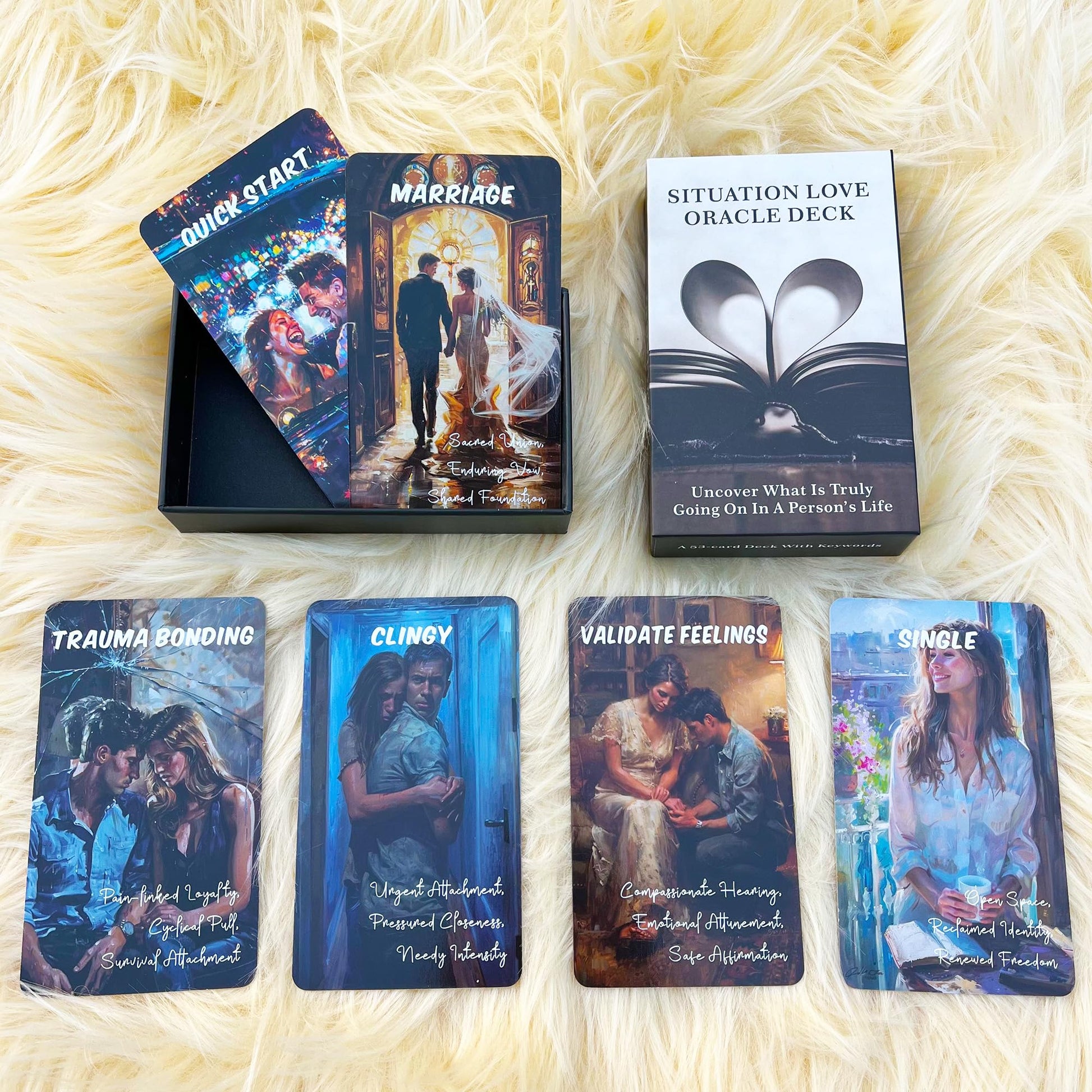 EMPATHSOUL Oracle Cards Deck 54 Cards for Beginners, Relationship and Love Oracle Cards for Dating, Breakups and Healing, Emotional Clarity, Self