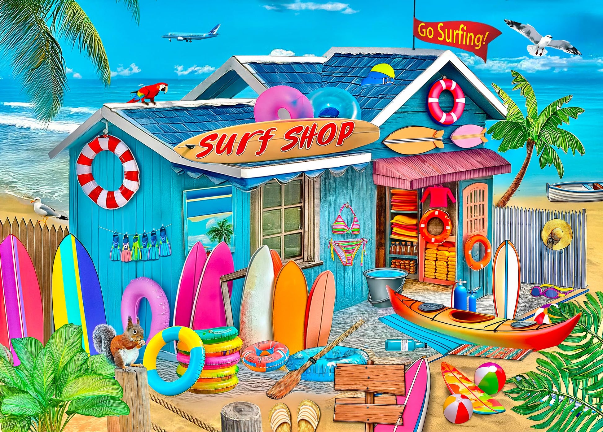 500 Piece Puzzles for Adults- Summer Beach Jigsaw Puzzle - Beach Surf Shop