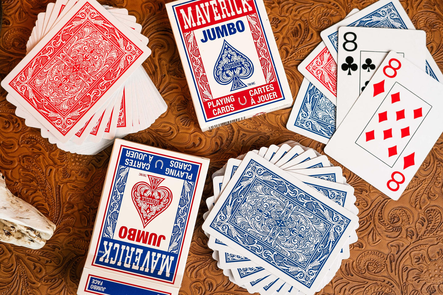 Maverick Playing Cards 48 Pack, Standard Index, Red and Blue Decks, Bulk Playing Cards for Poker, Card Games, and Family Game Night