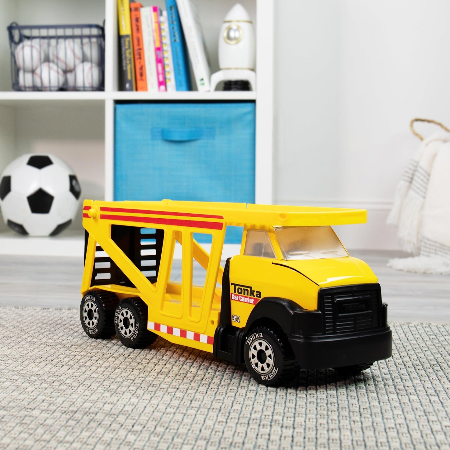 Tonka Steel Classics, Classic Car Carrier - Made with Steel and Sturdy Plastic, Yellow Friction Powered, Boys and Girls, Toddlers Ages 3+, Big