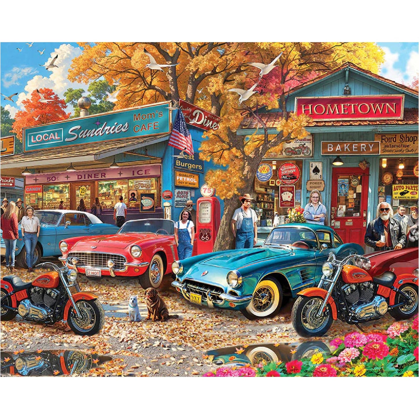 White Mountain 1000 Piece Jigsaw Puzzle Vintage Scenic, Country Cafe
