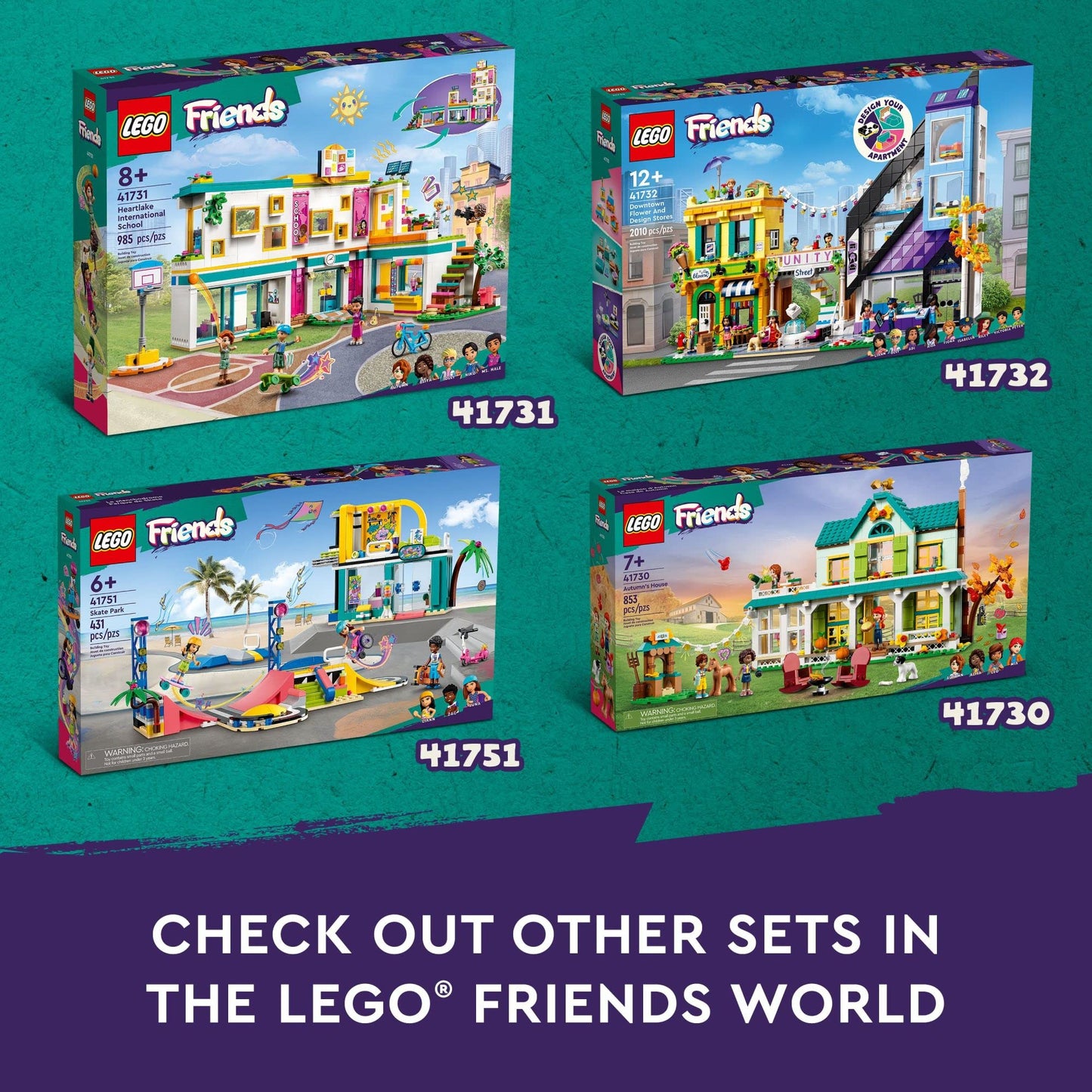 LEGO Friends Skate Park Set 41751, Skateboard Toys for Girls and Boys Ages 6 Plus, Mini-Doll Playset with Toy Scooter and Wheelchair, Birthday Gift