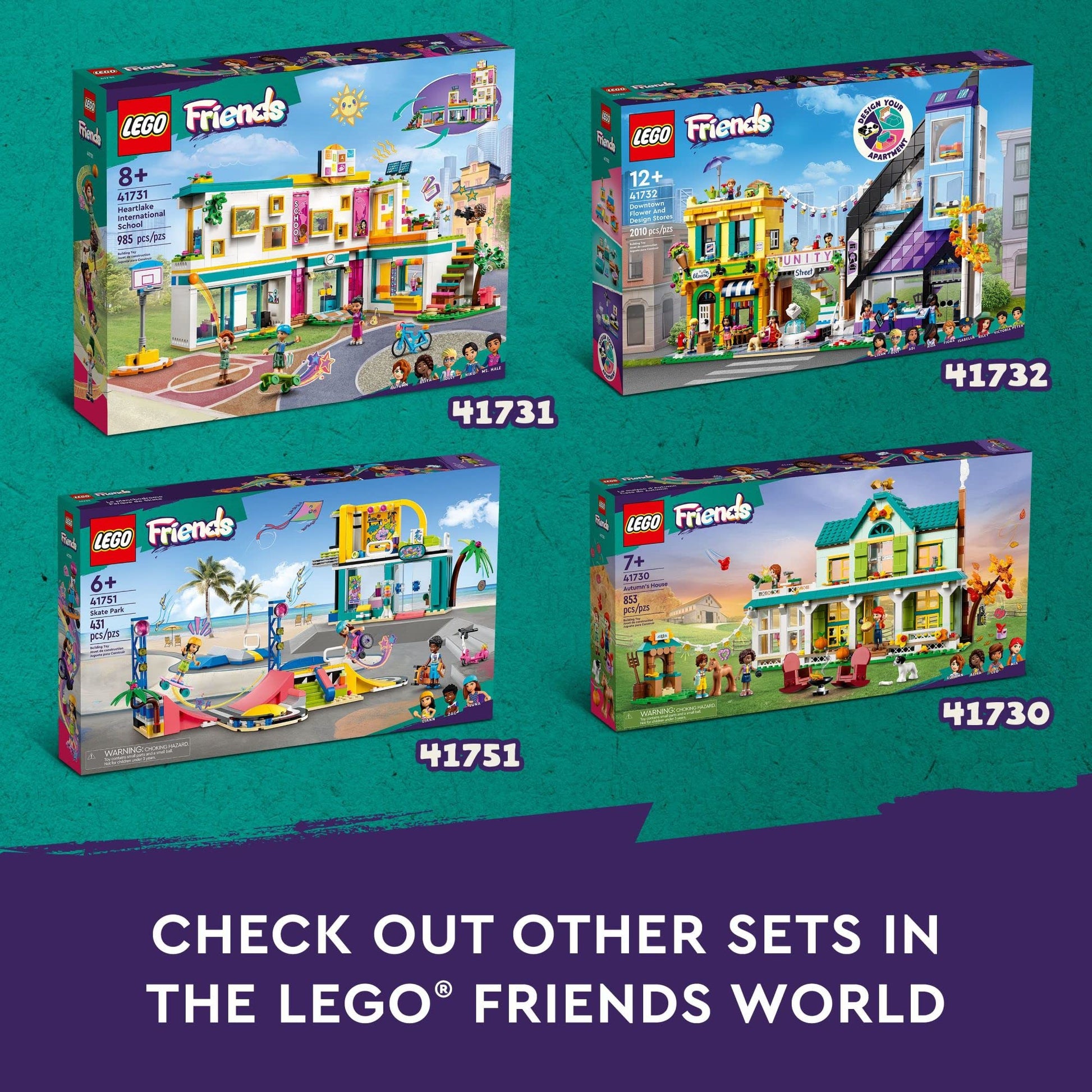 LEGO Friends Skate Park Set 41751, Skateboard Toys for Girls and Boys Ages 6 Plus, Mini-Doll Playset with Toy Scooter and Wheelchair, Birthday Gift