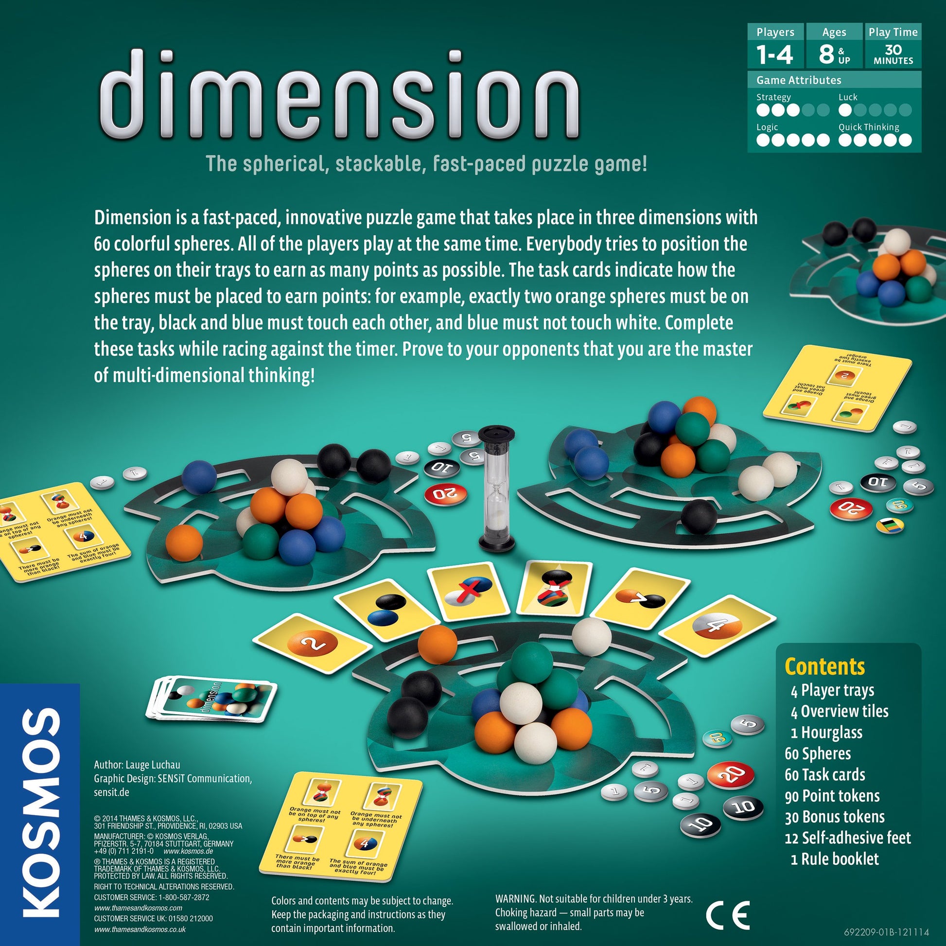 Dimension - A 3D Fast-Paced Puzzle Game from Kosmos | Up to 4 Players, for Fans of Strategy, Quick-Thinking & Logic | Parents' Choice Silver Honor