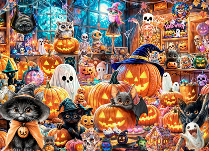 Halloween Havoc Jigsaw Puzzle 1000 Piece by Vermont Christmas Company - Halloween Puzzles with Randomly Shaped Pieces - 26 5/8" x 19 1/4"