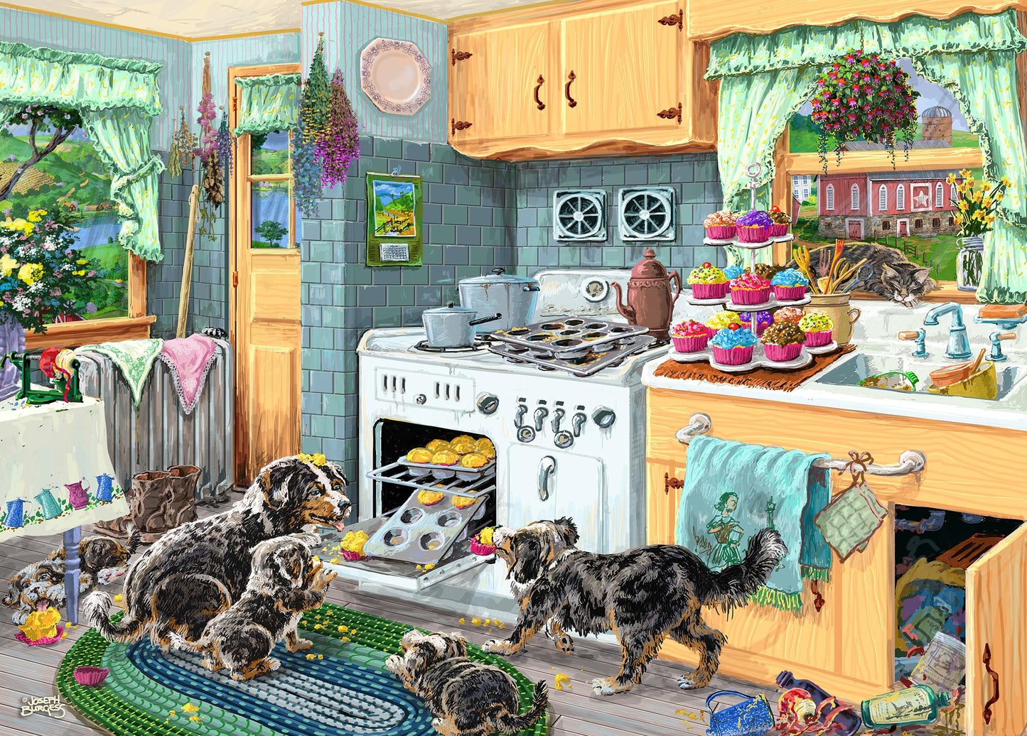 300 Piece Puzzles for Adults Large Piece - Dog Gone Good Cupcakes