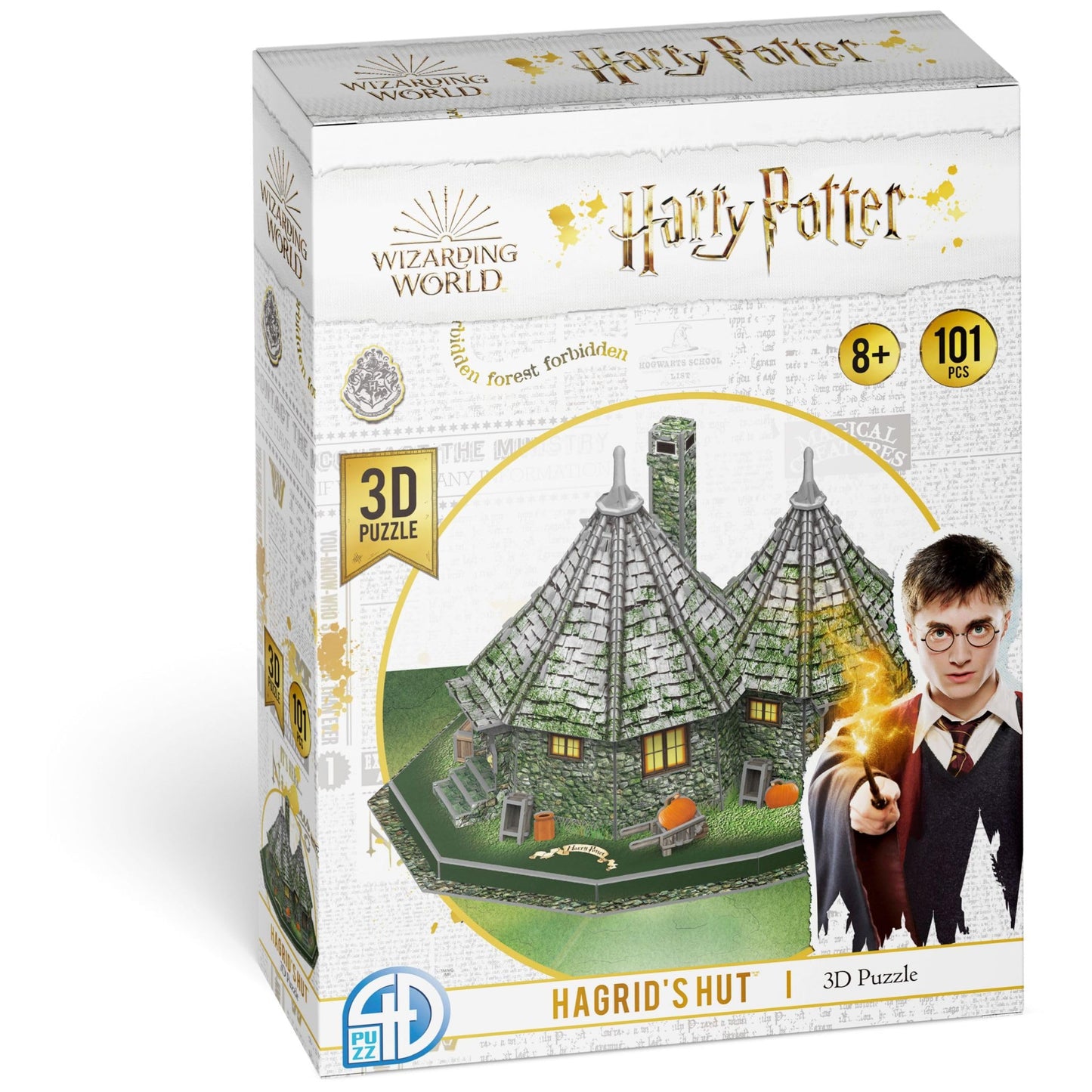 3D Puzzle: Harry Potter: Hagrids Hut - 101 Piece Puzzle by 4D Brands International - for Kids and Adults Ages 14+