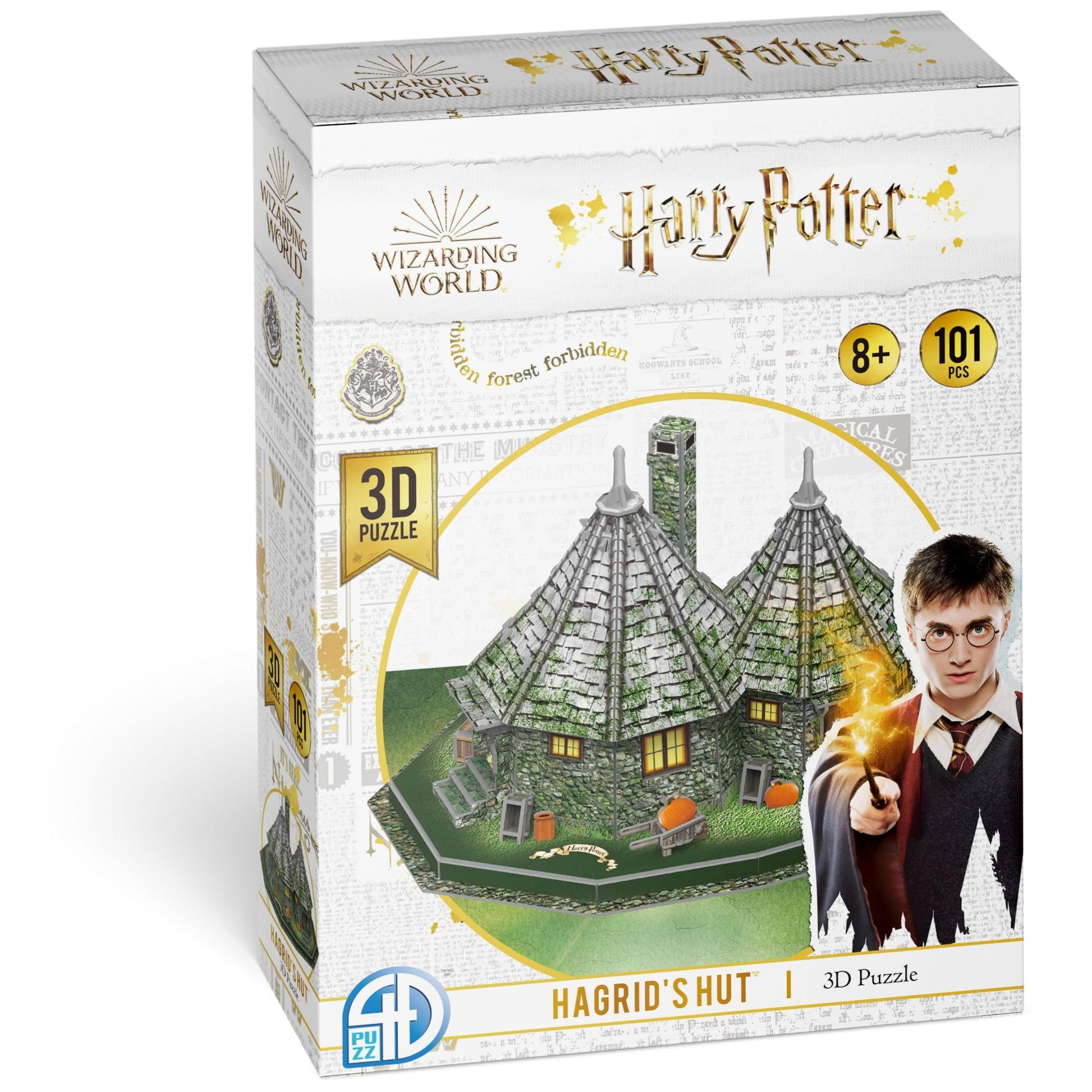 3D Puzzle: Harry Potter: Hagrids Hut - 101 Piece Puzzle by 4D Brands International - for Kids and Adults Ages 14+