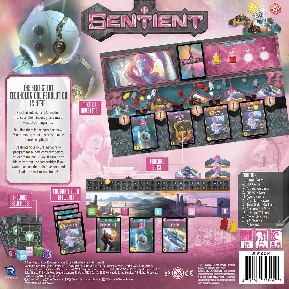Renegade Game Studios Sentient Revised Edition Robot Strategy Board Game