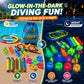 JoyX 35-Piece Glow Pool Diving Toys Set with LED Cubes, Goggles & Carry Bag