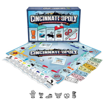 Late for The Sky Cincinnati-Opoly Board Game - Family Strategy Game for 2-6 Players, Opoly-Style City Landmarks, Fast One-Hour Option, Fun Gift