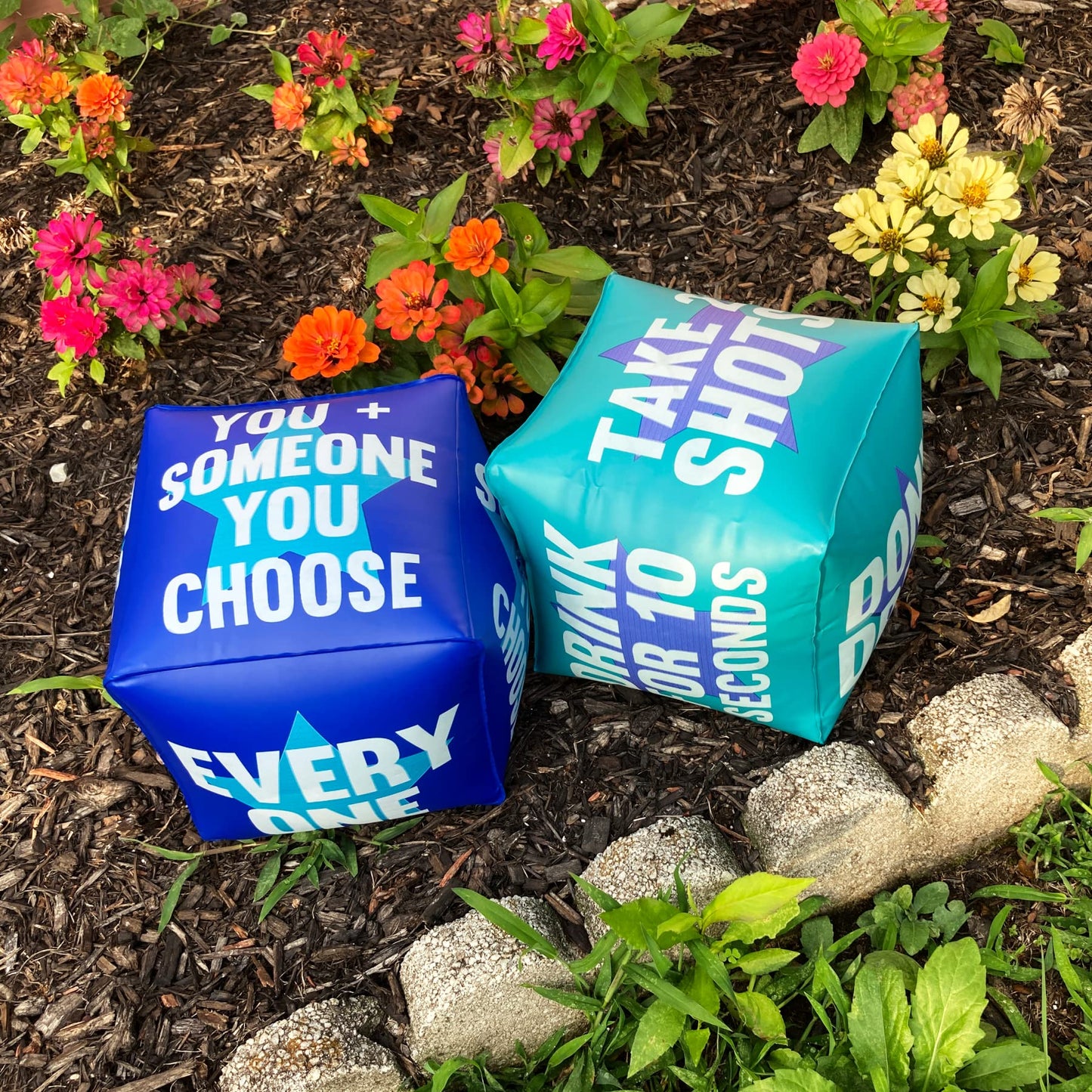 TMD Retail Giant Dice Drinking Game for Adults - Blow Up Dice PVC Inflatable and Reusable 2 Dice - 10" - Jumbo Dice for Indoor Outdoor Fun Games, Pool