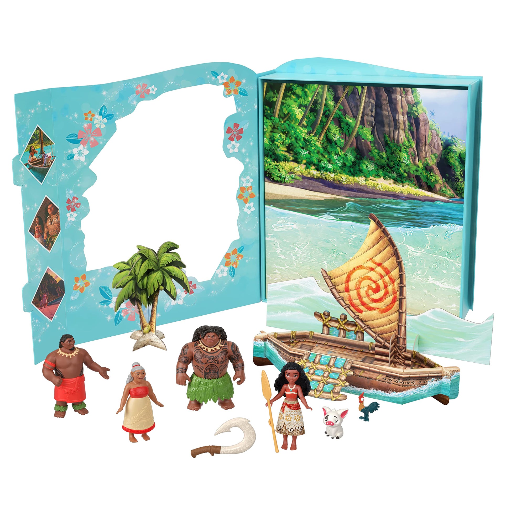 Mattel Disney Princess Toys, Moana Small Doll Story Pack with Moana Doll, 5 Character Figures & 1 Accessory, Inspired by the Movie