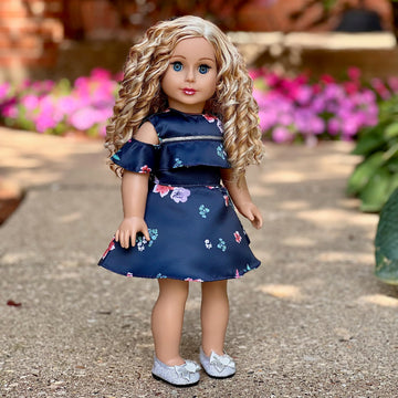 Romantic Moment - Dark Blue Dress - Clothes Fits 18 Inch Doll (Doll Not Included)