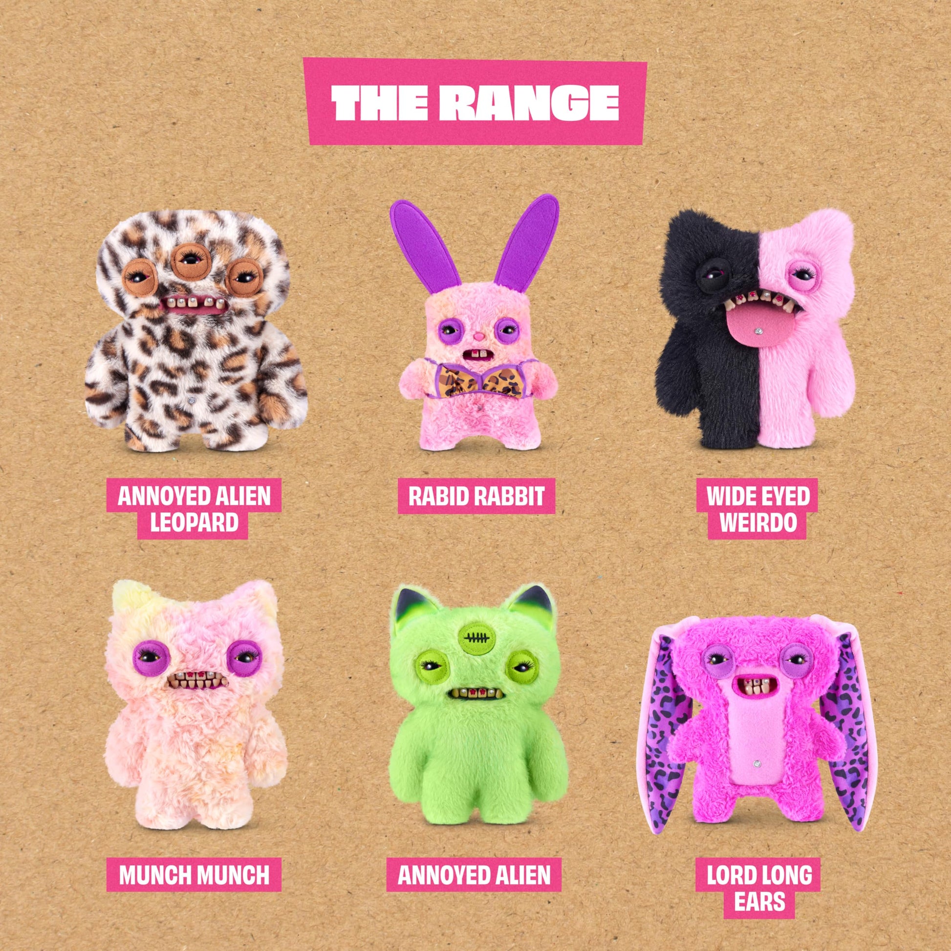 Fuggler Baddies Fuggs 9 Inch Plush Collectible Toy (Wide Eyed Weirdo) by ZURU Featuring Funny Ugly Monster Designs with Fierce Attitude, Bold Style