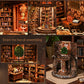 Book Nook Kit for Adults - DIY Miniature Wisdom Library Dollhouse, Book Nook Tiny House Bookshelf Decor Creative 3D Wooden Puzzle, Wooden Adult Craft