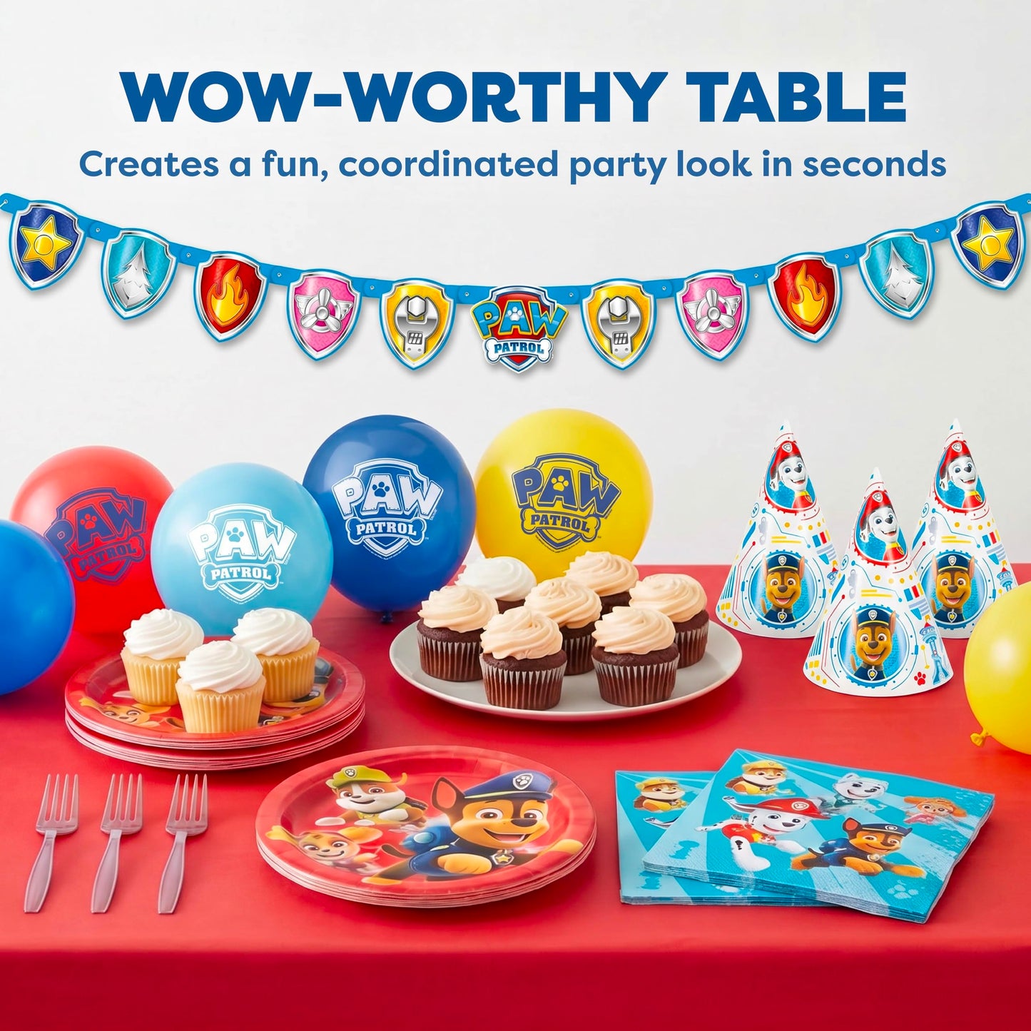 Paw Patrol Plates and Napkins 32-Pack - Birthday Decorations for Party