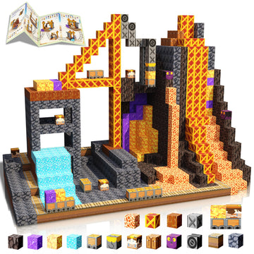 BrightBlox Magnetic Blocks, 120PCS Magnetic Building Blocks Magnet Cubes STEM Montessori Sensory Educational Toys for Kids Boys Girls (MineTheme)