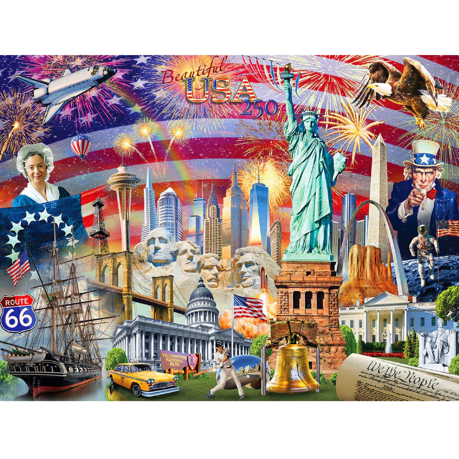 White Mountain 500 Piece Jigsaw Puzzle American Patriotic, Beautiful USA