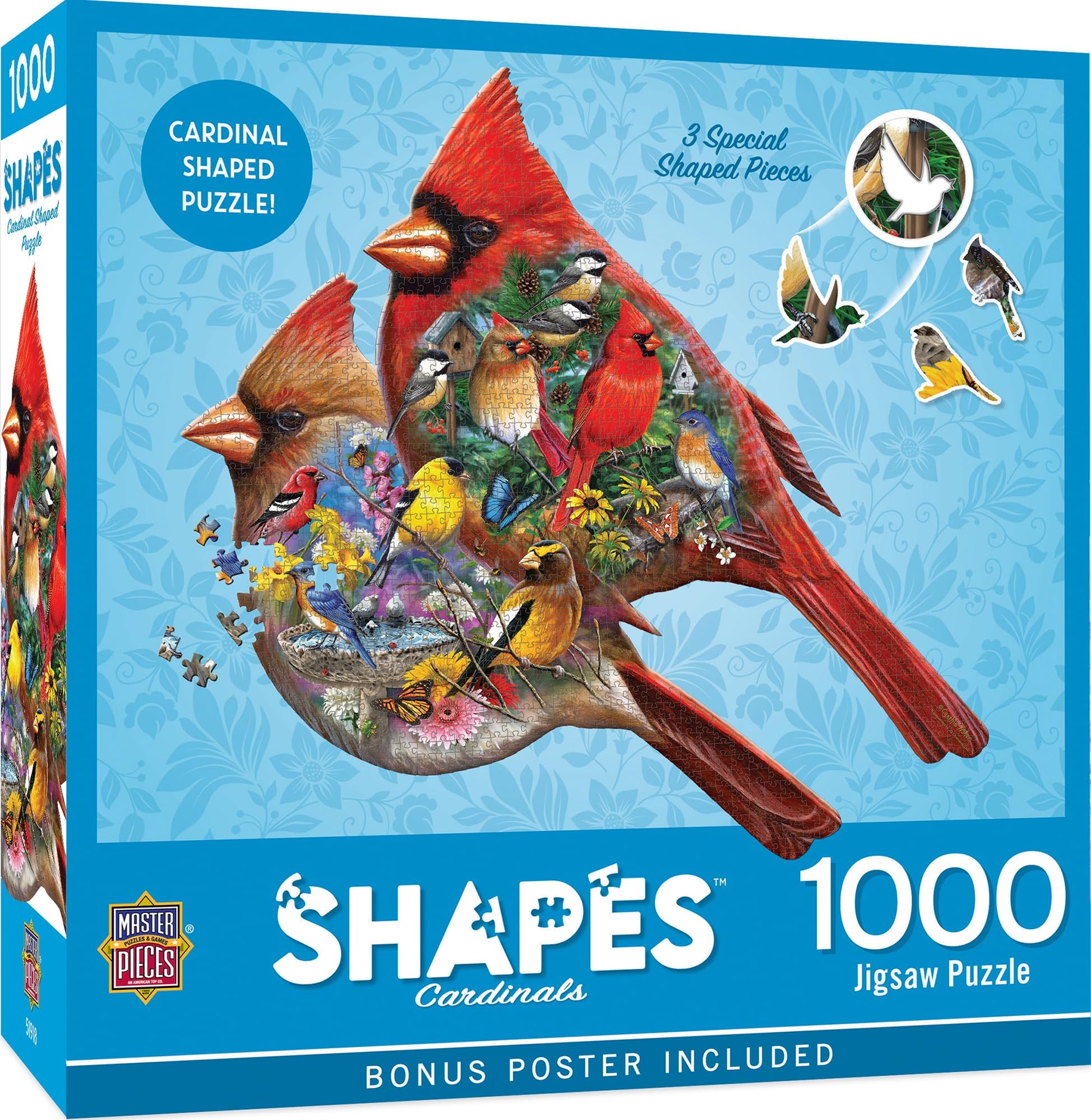 MasterPieces 1000 Piece Jigsaw Puzzle for Adults, Family, Or Kids - Cardinals - 27.5"x37.5"