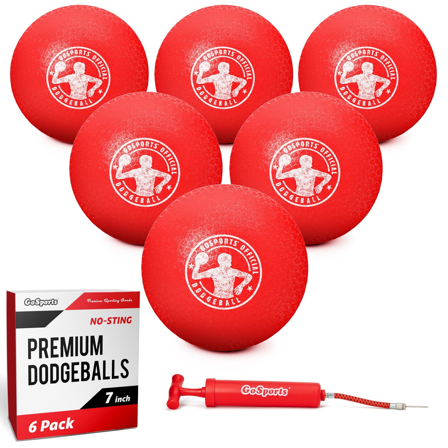 GoSports Inflatable Dodgeball - No Sting Balls - Includes Ball Pump & Mesh Bag