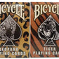 Lot 3 Bicycle Big Cats Jungle Tiger and Leopard Deck Playing Cards in Leather Case w/Free Calculator Collector