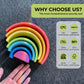 AVDAR 12Pcs Wooden Rainbow Stacker Toy, Extra Large Wooden Rainbow Stacking Toy, Montessori Nesting Puzzle for Kids